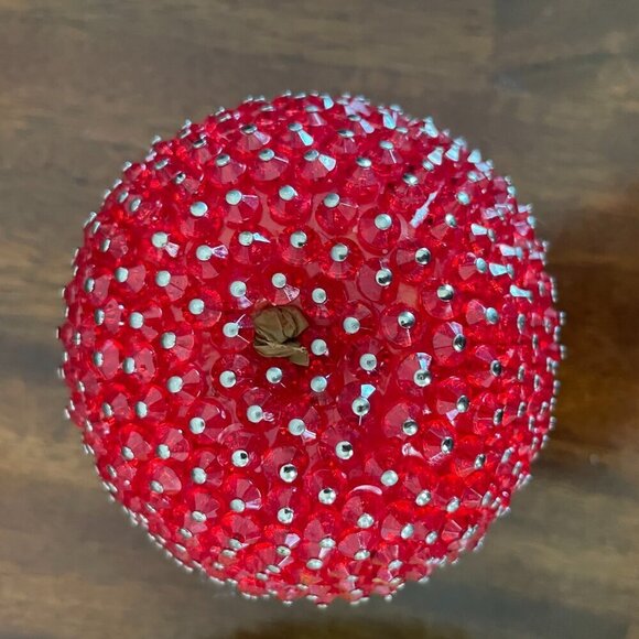 Vintage Beaded Push Pin Fruit Apple & Banana Set of 2 Collectible - Picture 5 of 5